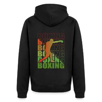 Boxen Martial Arts Boxing Box Club Boxer - Unisex Premium Bio Zip Hoodie - Schwarz - Hinten - Nico (187cm)