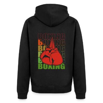 Boxen Martial Arts Boxing Box Club Boxer - Unisex Premium Bio Zip Hoodie - Schwarz - Hinten - Nico (187cm)