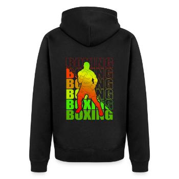 Boxen Martial Arts Boxing Box Club Boxer - Unisex Premium Bio Zip Hoodie - Schwarz - Hinten - Nico (187cm)