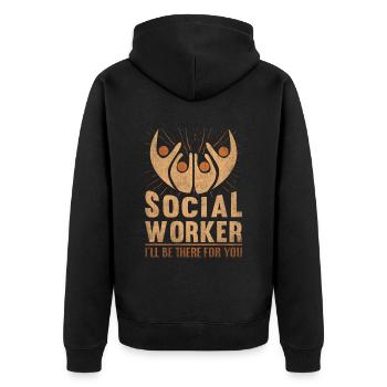 Je serai là pour toi Travailleur social - Veste à capuche bio Premium Unisexe - noir - Dos - Nico (187cm)