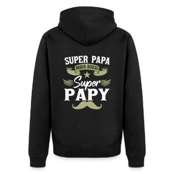 Fête Des Pères Papa & Papy - Veste à capuche bio Premium Unisexe - noir - Dos - Nico (187cm)