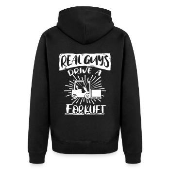 Forklift driver Forklift Forklift - Unisex Premium Organic Zip Hoodie - black - Back - Nico (187cm)