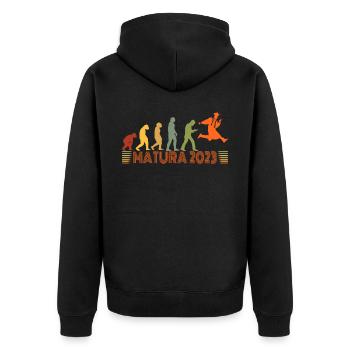 Matura 2023 Abitur passé Evolution rétro - Veste à capuche bio Premium Unisexe - noir - Dos - Nico (187cm)
