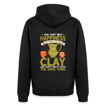 Ceramic Oven Cermaicist Ceramic Clay Oven Pot - Unisex Premium Organic Zip Hoodie - black - Back - Nico (187cm)