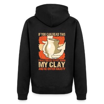 Ceramic Oven Cermaicist Ceramic Clay Oven Pot - Unisex Premium Organic Zip Hoodie - black - Back - Nico (187cm)