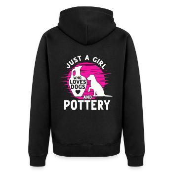 Ceramic Oven Cermaicist Ceramic Clay Oven Pot - Unisex Premium Organic Zip Hoodie - black - Back - Nico (187cm)
