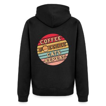 Ceramic Oven Cermaicist Ceramic Clay Oven Pot - Unisex Premium Organic Zip Hoodie - black - Back - Nico (187cm)