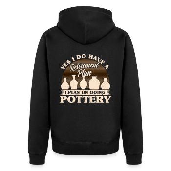 Ceramic Oven Cermaicist Ceramic Clay Oven Pot - Unisex Premium Organic Zip Hoodie - black - Back - Nico (187cm)