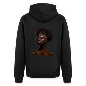 Juneteenth Melanin Queen - Belle femme Afro - Veste à capuche bio Premium Unisexe - noir - Dos - Nico (187cm)