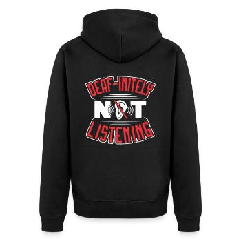 Langue des signes sourde Fierté sourde - Veste à capuche bio Premium Unisexe - noir - Dos - Nico (187cm)