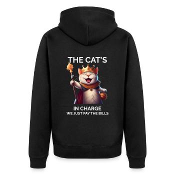 Fourrure Parents Chaton Chat Papa Chat Maman - Veste à capuche bio Premium Unisexe - noir - Dos - Nico (187cm)