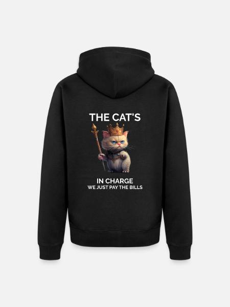 Sarcastic Cat - Unisex Premium Organic Zip Hoodie - black