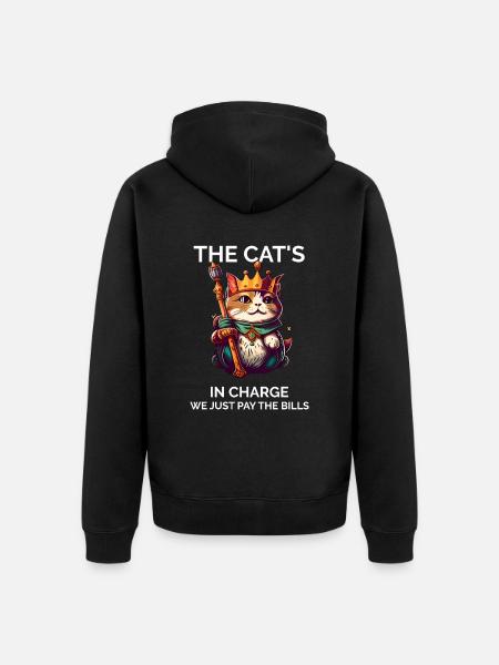 Stolze Katzenmutter - Unisex Premium Bio Zip Hoodie - Schwarz
