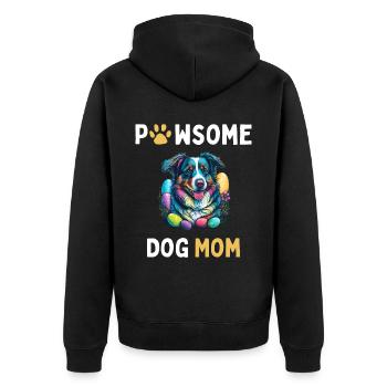 Australian Shepherd Osterei Jäger Mama Kostüm - Unisex Premium Bio Zip Hoodie - Schwarz - Hinten - Nico (187cm)