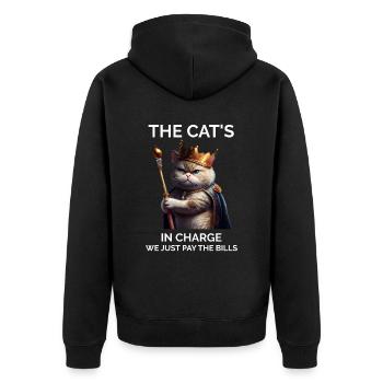 Les chats en charge du chat royal - Veste à capuche bio Premium Unisexe - noir - Dos - Nico (187cm)