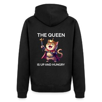 Pelz Eltern Kätzchen Katze Papa Katze Mama - Unisex Premium Bio Zip Hoodie - Schwarz - Hinten - Nico (187cm)