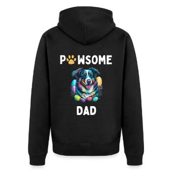 Australian Shepherd Easter Egg Hunter Dad Costume - Unisex Premium Organic Zip Hoodie - black - Back - Nico (187cm)