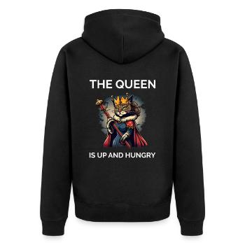 Katzeneltern sagen Kätzchen - Unisex Premium Bio Zip Hoodie - Schwarz - Hinten - Nico (187cm)