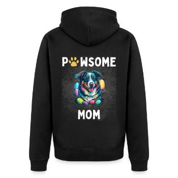 Australian Shepherd Osterei Jäger Mama Kostüm - Unisex Premium Bio Zip Hoodie - Schwarz - Hinten - Nico (187cm)