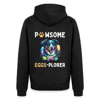 Costume de Plorer d’oeufs de Pâques de berger australien - Veste à capuche bio Premium Unisexe - noir - Dos - Nico (187cm)