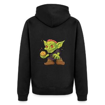Goblin Orc D20 Cube Design pour un RPG GAMER - Veste à capuche bio Premium Unisexe - noir - Dos - Nico (187cm)