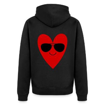 St Patricks Day Accessoires Herz Sonnenbrille Deko - Unisex Premium Bio Zip Hoodie - Schwarz - Hinten - Nico (187cm)