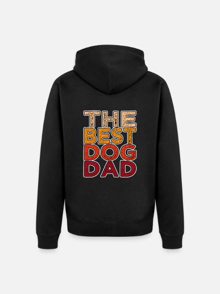 best dog daddy retro - Unisex Premium Organic Zip Hoodie - black