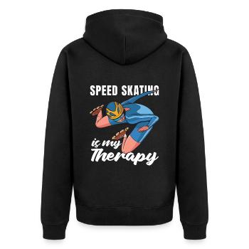 Speed Skating Is My Therapy Short Track Ice Skates - Unisex Premium Organic Zip Hoodie - black - Back - Nico (187cm)