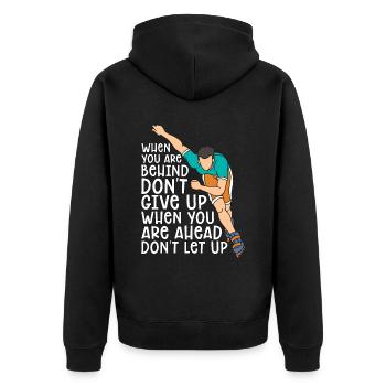 Speed Skating When You Are Behind Short Track - Unisex Premium Organic Zip Hoodie - black - Back - Nico (187cm)