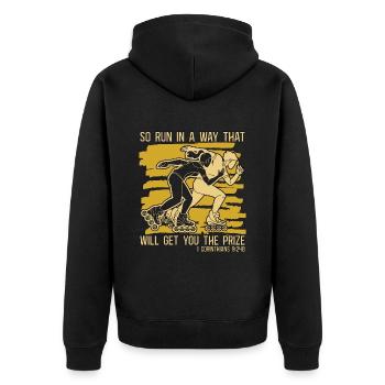 Speed Skating So Run In A Way That Loves Skating - Unisex Premium Bio Zip Hoodie - Schwarz - Hinten - Nico (187cm)