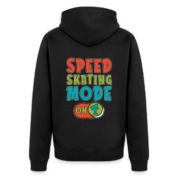 Speed Skating Mode On Short Track Loves Skater - Unisex Premium Organic Zip Hoodie - black - Back - Nico (187cm)