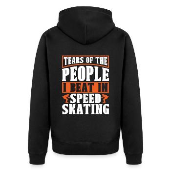 Patinage de vitesse Larmes Des gens J’ai battu Les patineurs - Veste à capuche bio Premium Unisexe - noir - Dos - Nico (187cm)