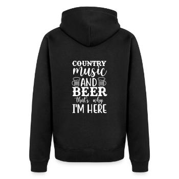 Liebe Country Musik Design Zitat Country Musik - Unisex Premium Bio Zip Hoodie - Schwarz - Hinten - Nico (187cm)