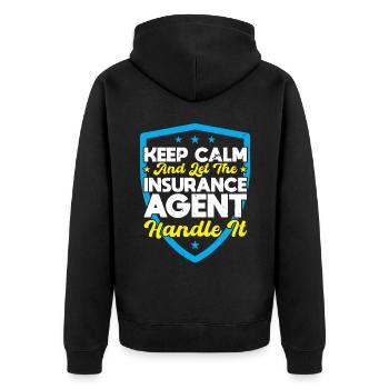 Laissez l’agent d’assurance s’en occuper - Veste à capuche bio Premium Unisexe - noir - Dos - Nico (187cm)