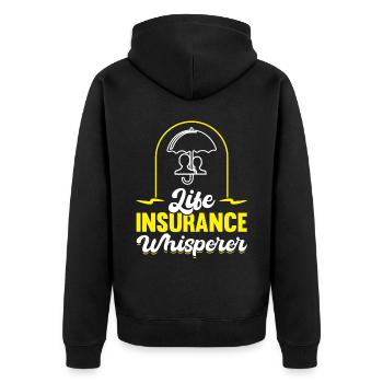 Life Insurance Whisperer - Insurance Agent - Unisex Premium Organic Zip Hoodie - black - Back - Nico (187cm)