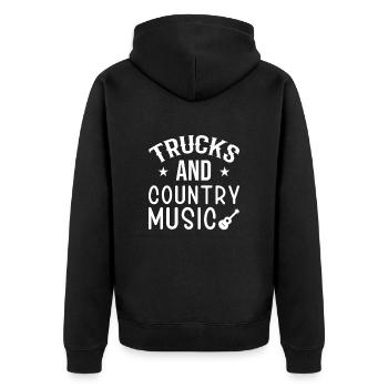 Drôle d’amateur de musique country disant guitare occidentale - Veste à capuche bio Premium Unisexe - noir - Dos - Nico (187cm)