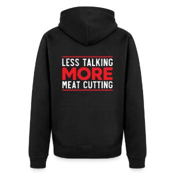 Boucher Dictons Boucherie Profession Boucherie Profession Boucherie Boucherie Boucherie Boucherie Profession Boucherie Boucherie - Veste à capuche bio Premium Unisexe - noir - Dos - Nico (187cm)