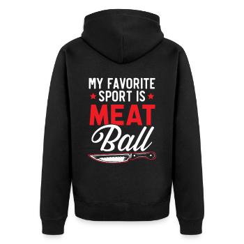 Boucher Dictons Boucherie Profession Boucherie Profession Boucherie Boucherie Boucherie Boucherie Profession Boucherie Boucherie - Veste à capuche bio Premium Unisexe - noir - Dos - Nico (187cm)