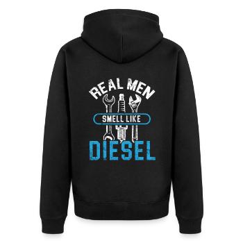 Les vrais hommes sentent comme un mécanicien diesel mécanicien automobile - Veste à capuche bio Premium Unisexe - noir - Dos - Nico (187cm)