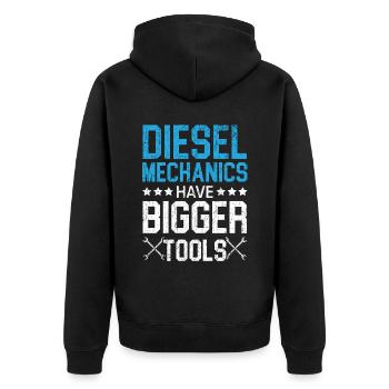 Les mécaniciens diesel ont de plus gros outils Mécanicien automobile - Veste à capuche bio Premium Unisexe - noir - Dos - Nico (187cm)