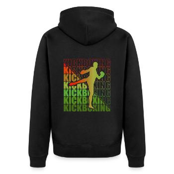 Kickboxer Martial Arts Kickboxing Kickboxen - Unisex Premium Bio Zip Hoodie - Schwarz - Hinten - Nico (187cm)