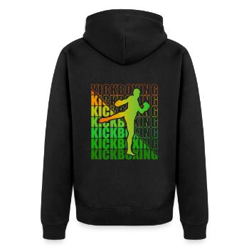 Kickboxer Martial Arts Kickboxing Kickboxen - Unisex Premium Bio Zip Hoodie - Schwarz - Hinten - Nico (187cm)