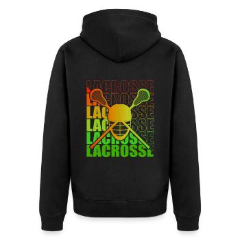 Lacrosse LAX Club Team Players Coaches Fans Coach - Unisex Premium Organic Zip Hoodie - black - Back - Nico (187cm)