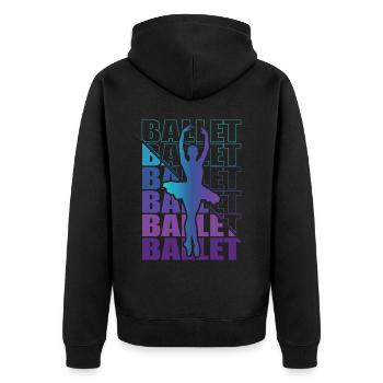 Ballett, Ballerina, Girl, Mädchen, Tanzen - Unisex Premium Bio Zip Hoodie - Schwarz - Hinten - Nico (187cm)