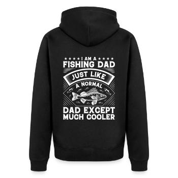 I'm a fishing dad, just like a normal Va - Unisex Premium Organic Zip Hoodie - black - Back - Nico (187cm)