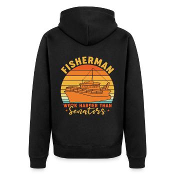 Les pêcheurs travaillent plus fort que les sénateurs... - Veste à capuche bio Premium Unisexe - noir - Dos - Nico (187cm)