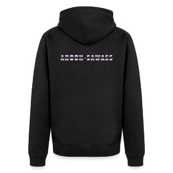Aroon-Sawass Good Morning Country Thai - Unisex Premium Bio Zip Hoodie - Schwarz - Hinten - Nico (187cm)