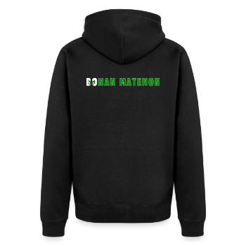 Bonan Matenon Good Morning Country Esperanto - Unisex Premium Bio Zip Hoodie - Schwarz - Hinten - Nico (187cm)