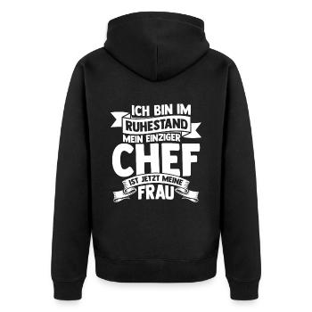 Lieblings Opa Ruhestand Rente Opa Spruch Beste Gra - Unisex Premium Bio Zip Hoodie - Schwarz - Hinten - Nico (187cm)