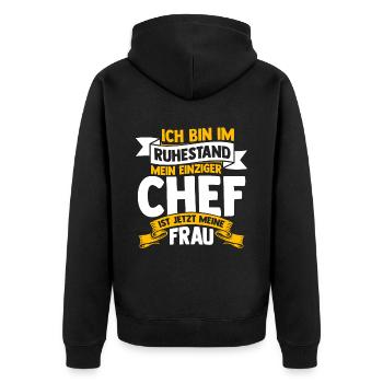 Lieblings Opa Ruhestand Rente Geschenk Opi Großvat - Unisex Premium Bio Zip Hoodie - Schwarz - Hinten - Nico (187cm)